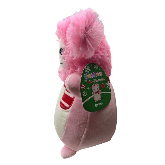 Squishmallows HugMees Brina the Pink Bigfoot 10" Christmas Scarf Plush Doll Toy - Picture 3 of 10